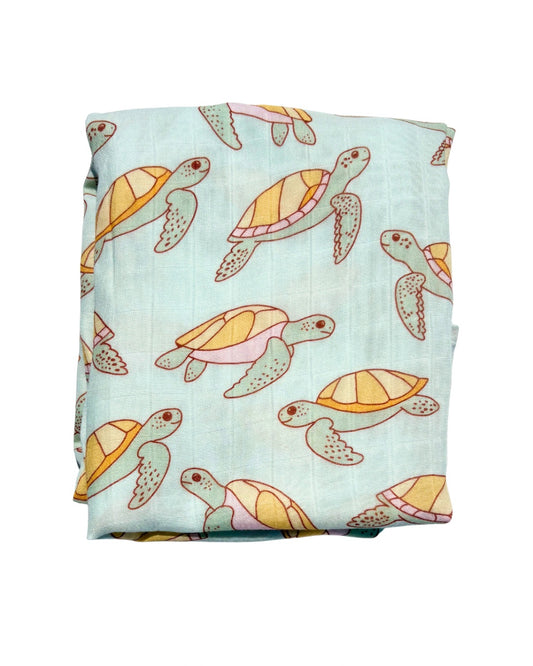 Happy Turtles Swaddle Blanket
