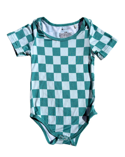 Seafoam Checkers Onesie