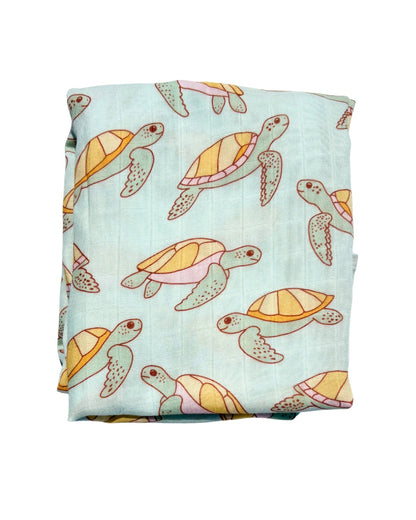 Happy Turtles Swaddle Blanket